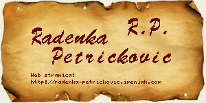 Radenka Petričković vizit kartica
